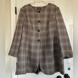 Jones New York Black and Tan Plaid Cape